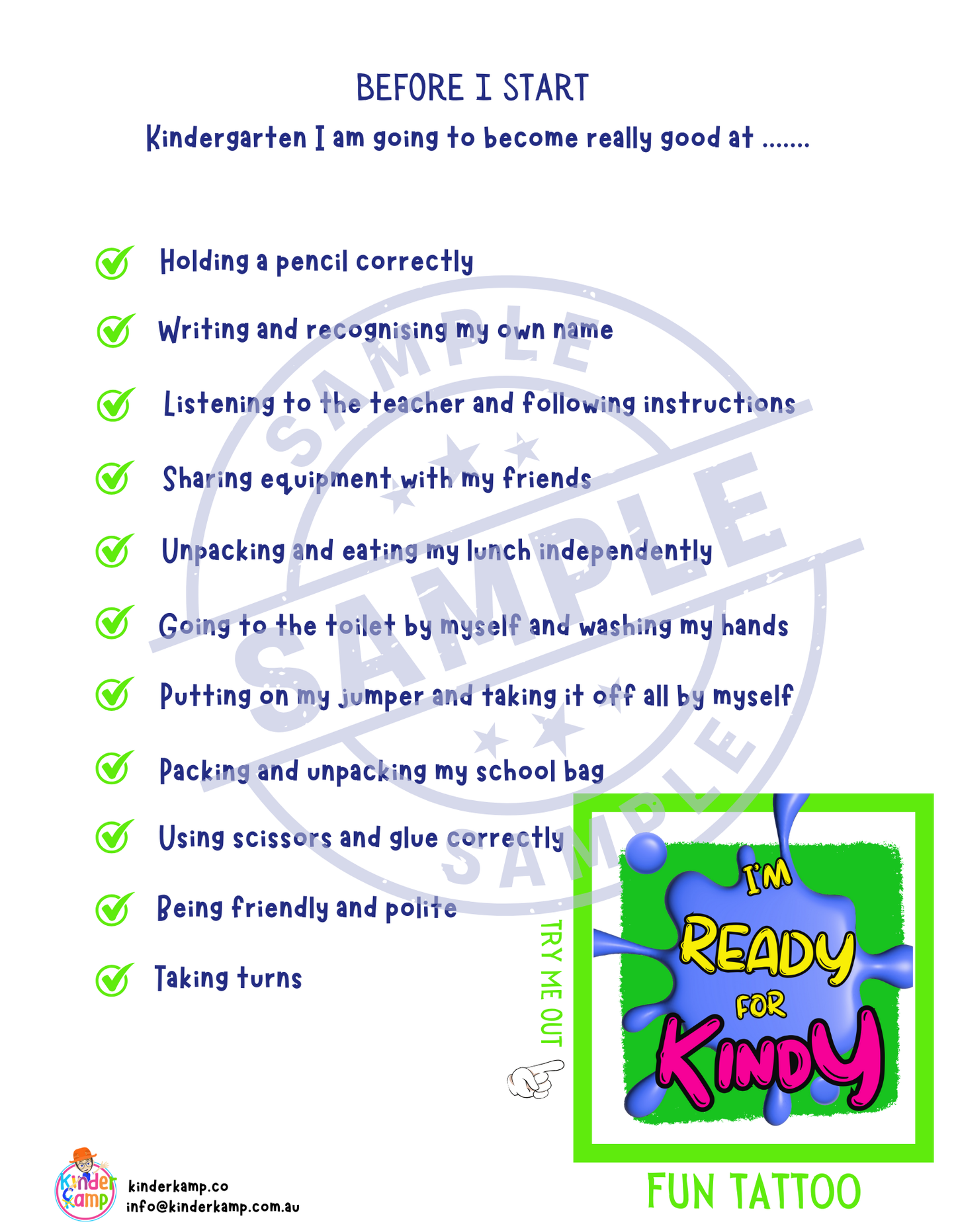 Orientation Kit - Minimum Order 80. Includes 40 Kenny Kits + 40 Millie Kits from 9.99 per student